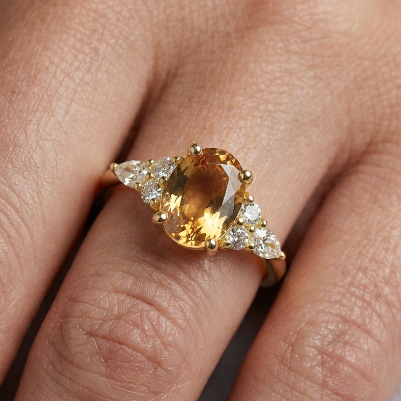 Padparadscha sapphire ring